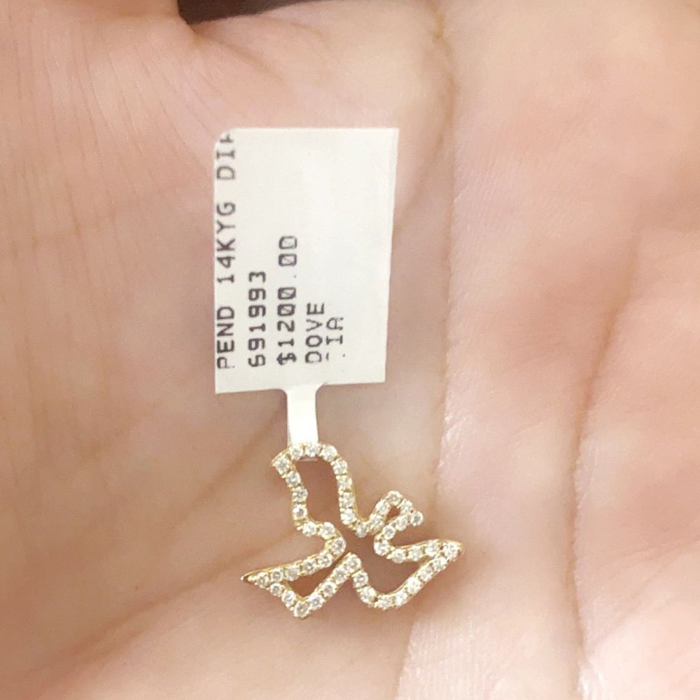 Dove Gold Pendent with Dimond’s from Gump’s